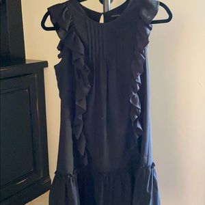 Black sleeveless ruffle dress